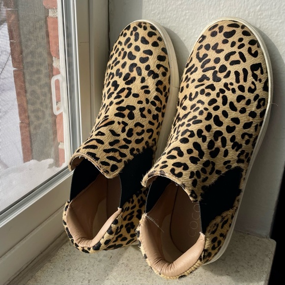 Coconuts by Matisse Sz 8 Calf Hair Brown Animal Print Harlan Hi Top Sneaker Shoe - Picture 2 of 15